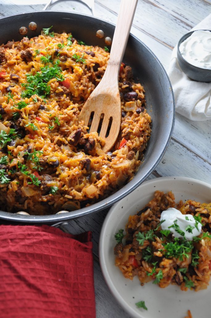 Cheesy Ground Beef Skillet